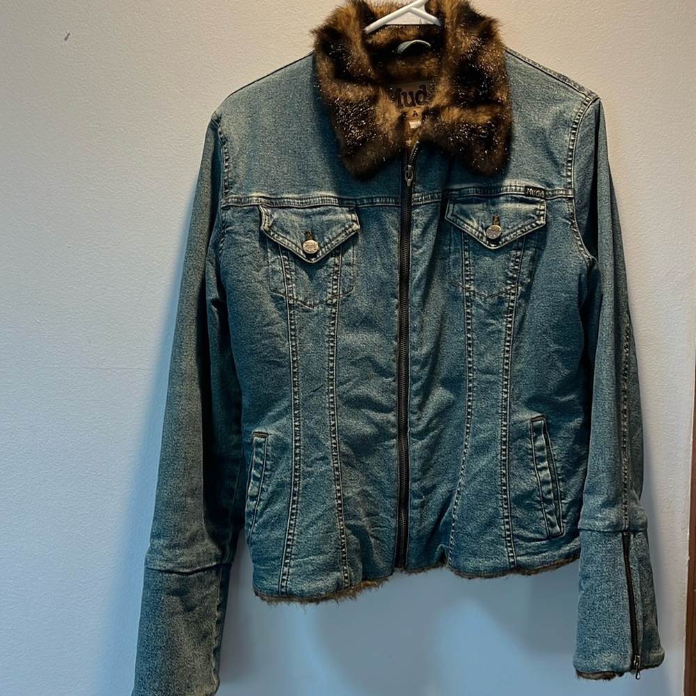 Vintage Jean Jacket with Faux Fur lining